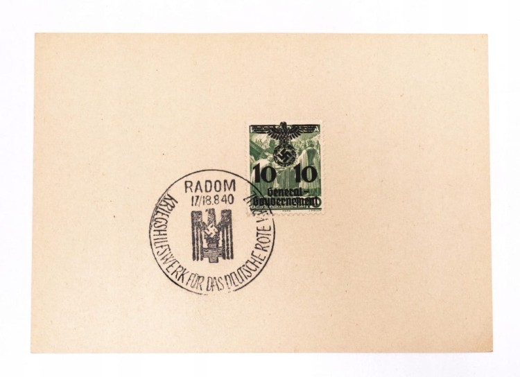 KARTKA POCZTOWA - STEMPEL RADOM 1940