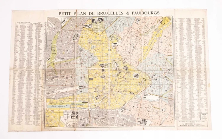 STARA MAPA BRUKSELA BELGIA
