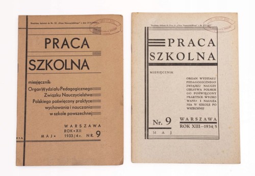 STARY MIESIĘCZNIK PRACA SZKOLNA 1933 - 1935