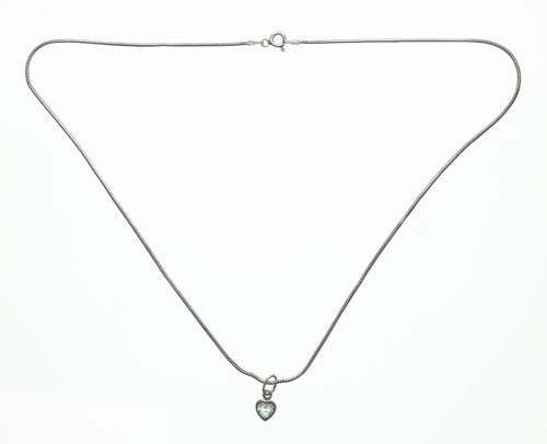 STARY SREBRNY WISIOREK Z KAMIENIEM SERCE 925