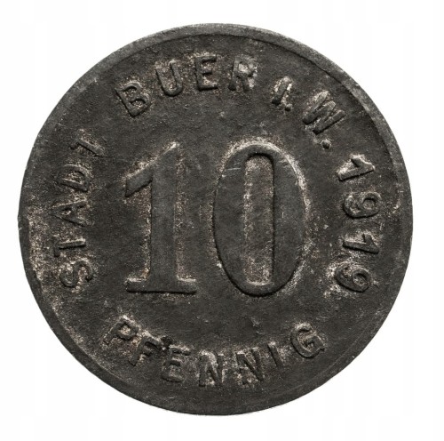BUER I. W. 10 PF 1919 ROK st.3+ cynk
