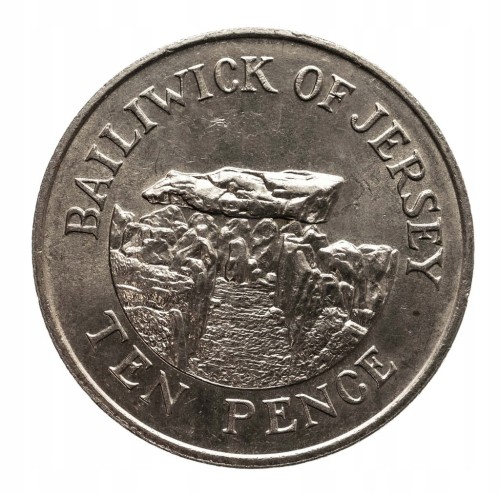 BAILIWICK JERSEY 10 PENCE 1989 ROK st.1-