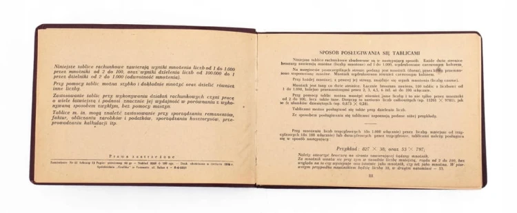 KSIĄŻKA WYNIKI MNOŻENIA I DZIELENIA LICZB 1955