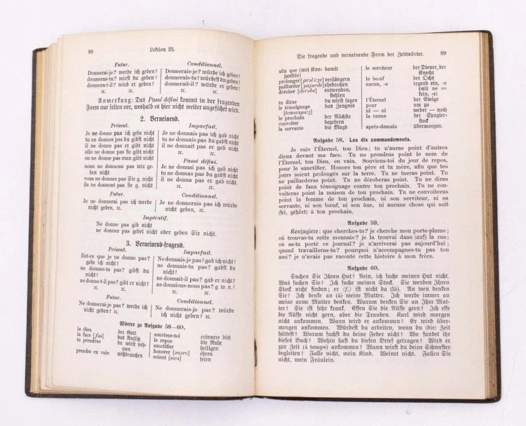 STARA KSIĄŻKA NIEMIECKA NAUKA FRANCUSKIEGO 1909
