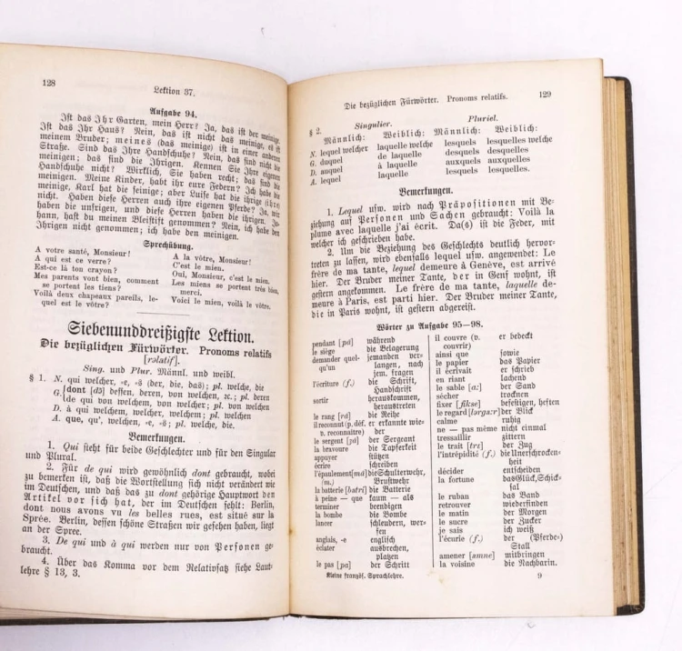 STARA KSIĄŻKA NIEMIECKA NAUKA FRANCUSKIEGO 1909