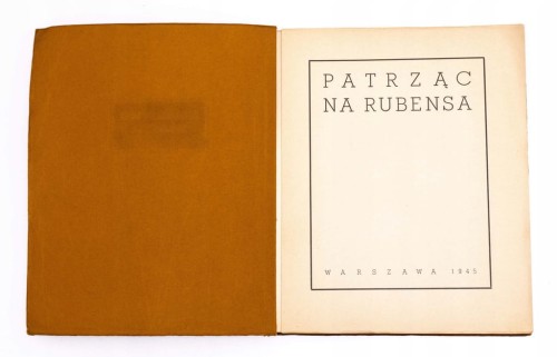 STARA KSIĄŻKA PATRZĄC NA RUBENSA 1945