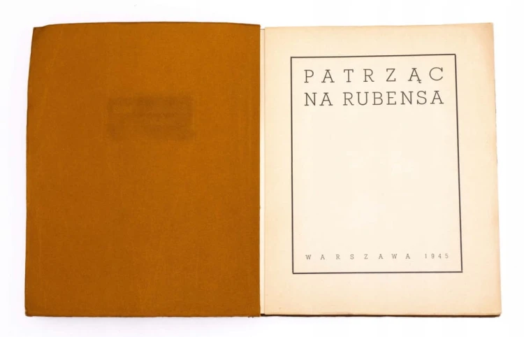 STARA KSIĄŻKA PATRZĄC NA RUBENSA 1945