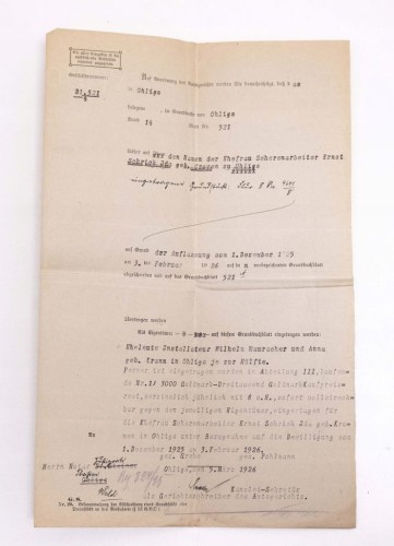 STARY DOKUMENT NIEMIECKI - UMOWA / PISMO 1926