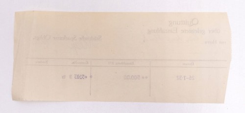 STARY DOKUMENT NIEMIECKI - RACHUNEK 1932