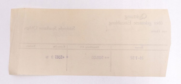 STARY DOKUMENT NIEMIECKI - RACHUNEK 1932