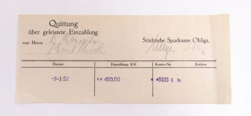 STARY DOKUMENT NIEMIECKI - RACHUNEK 1932