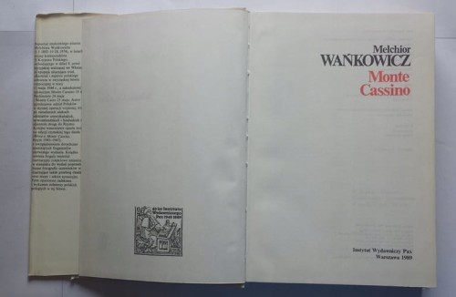 STARA KSIĄŻKA MONTE CASSINO M. WAŃKOWICZ 1989
