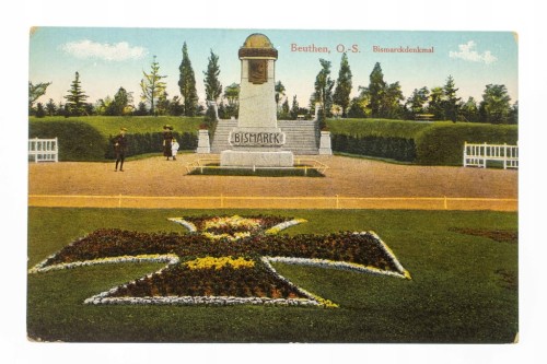 BYTOM - POMNIK BISMARCK W PARKU MIEJSKIM 1918