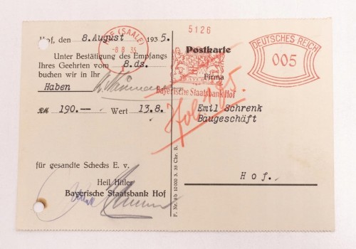 STARY NIEMIECKI LIST BAYERISCHE STAATSBANK 1935