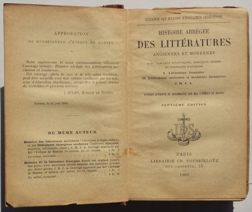 STARA KSIĄŻKA DES LITTERATURES HIST. ABREGEE 1900