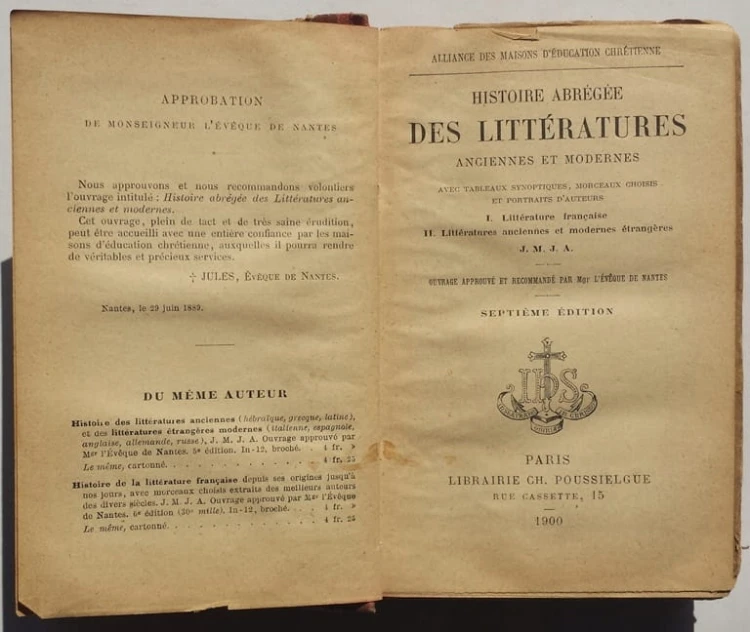 STARA KSIĄŻKA DES LITTERATURES HIST. ABREGEE 1900