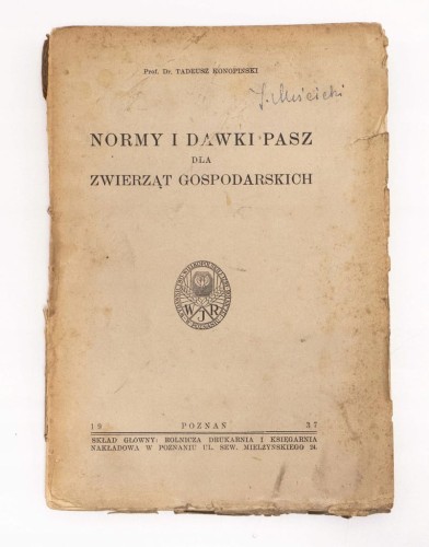 STARA KSIĄŻKA NORMY I DAWKI PASZ DLA ZWIERZĄT 1937