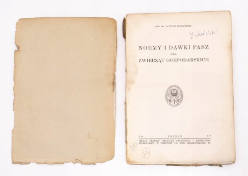 STARA KSIĄŻKA NORMY I DAWKI PASZ DLA ZWIERZĄT 1937