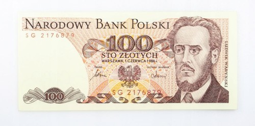100 ZŁOTYCH 1986 ROK s. SG st. 1-