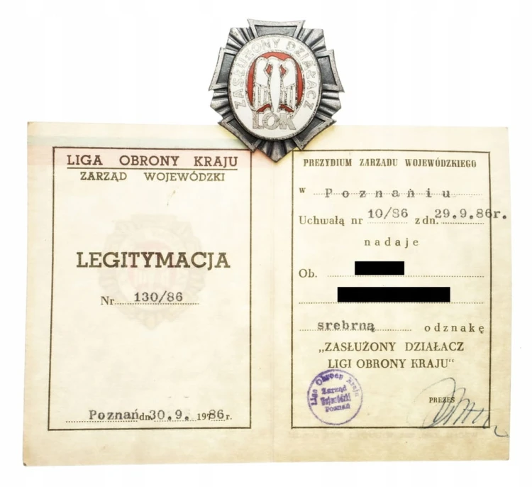 SREBRNA ODZNAKA ZASŁUŻONY DZIAŁACZ LOK + LEG