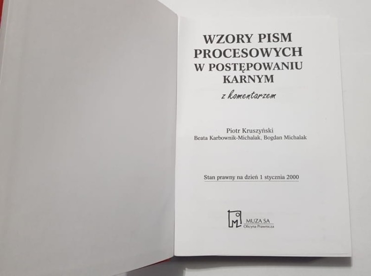 STARA KSIĄŻKA WZORY PISM W POSTĘPOWANIU KARNYM