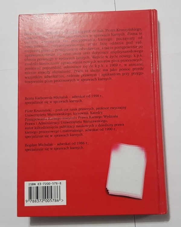 STARA KSIĄŻKA WZORY PISM W POSTĘPOWANIU KARNYM