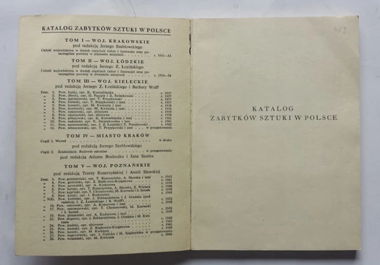 STARA KSIĄŻKA KATALOG ZABYTKÓW SZTUKI W POSLCE '64