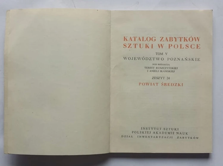 STARA KSIĄŻKA KATALOG ZABYTKÓW SZTUKI W POSLCE '64