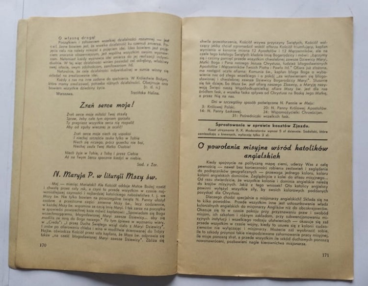 STARY MIESIĘCZNIK CZEŚĆ MARYI MAJ 1939 NR 9