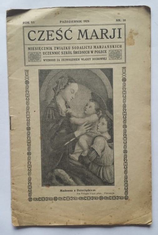STARY MIESIĘCZNIK CZEŚĆ MARYI 1928 NR 10