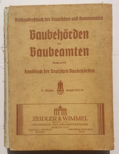 STARA KSIĄŻKA NIEMIECKA BAUBEHORDEN 1942