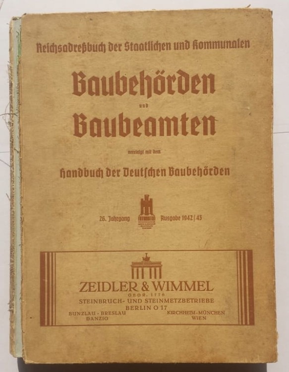 STARA KSIĄŻKA NIEMIECKA BAUBEHORDEN 1942