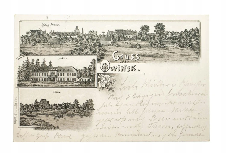 OWIŃSKA - PANORAMA, SZKOŁA, WARTA 1907