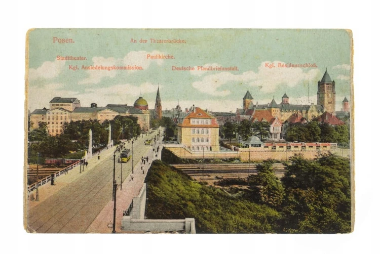 POZNAŃ - PANORAMA, ZAMEK, MOST TEATRALNY pocz.XXw.
