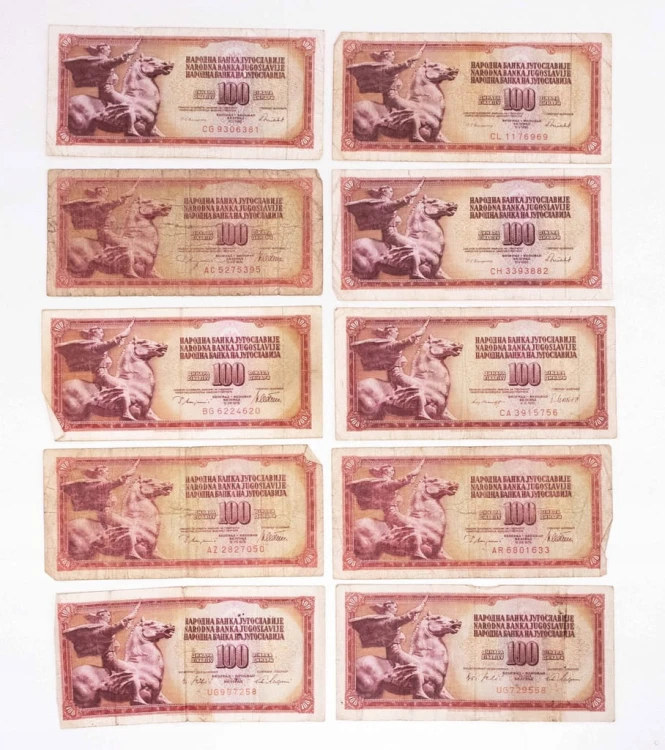 JUGOSŁAWIA - ZESTAW BANKNOTÓW 1965-1986 (NR 4)