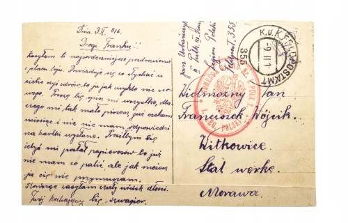 WARSZAWA - DWORZEC, KOMENDA 1 LEG. POLSKI 1916