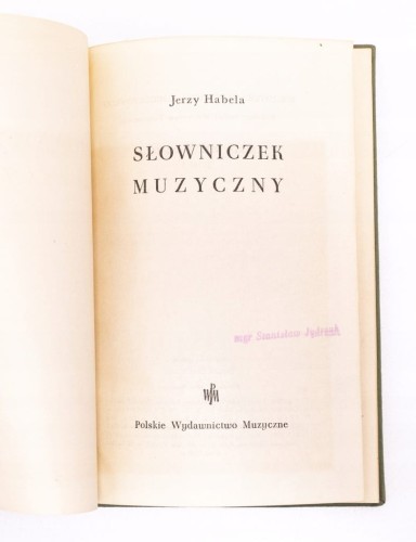 STARA KSIĄŻKA SŁOWNICZEK MUZYCZNY 1956