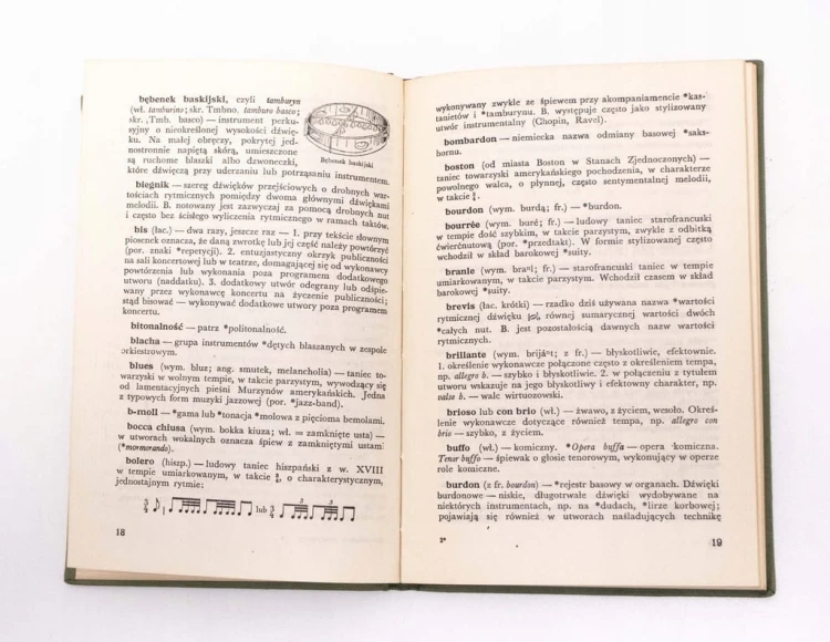 STARA KSIĄŻKA SŁOWNICZEK MUZYCZNY 1956