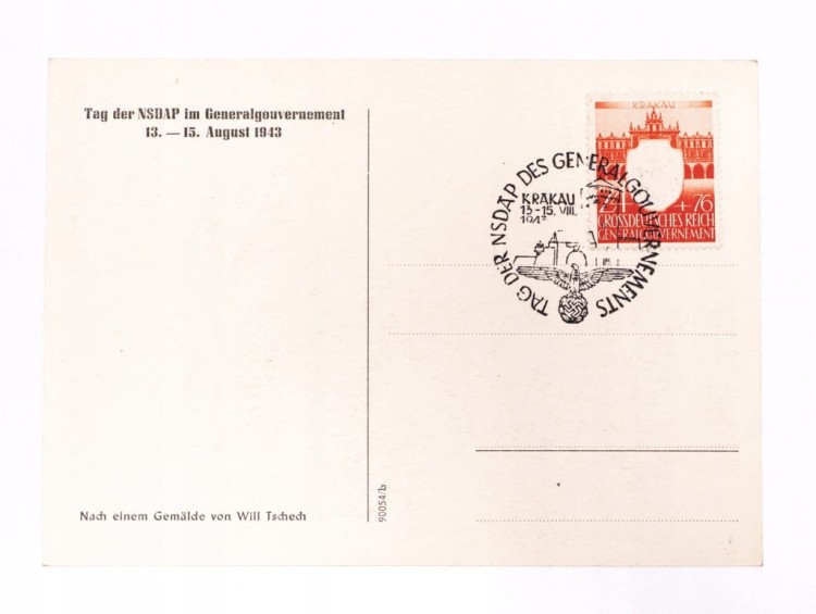 KARTKA POCZTOWA - STEMPEL KRAKÓW 1943