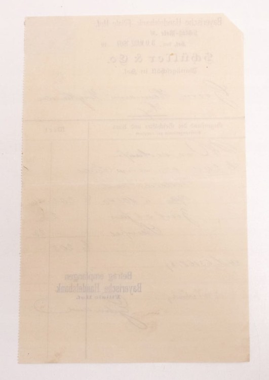 NIEMIECKI RACHUNEK BAYERISCHE HANDELSBANK 1907
