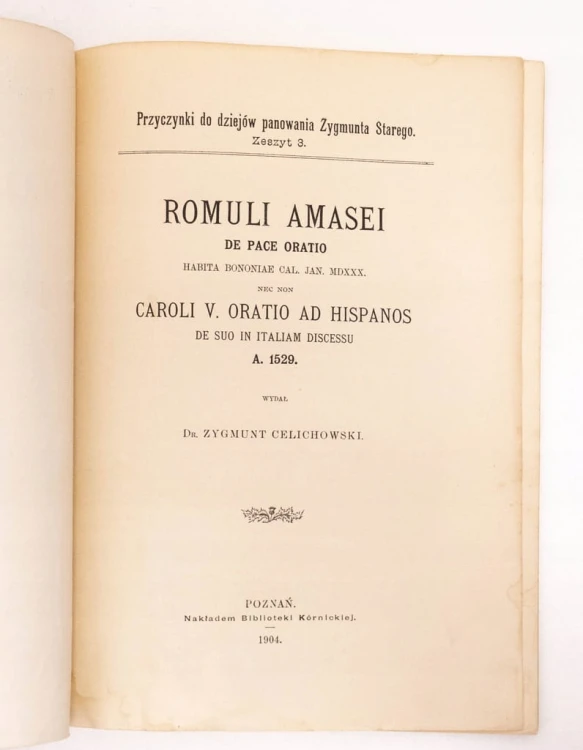 PRZYCZYNKI DO DZIEJÓW ZYGMUNTA STAREGO 1904