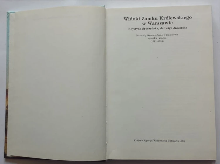 STARA KSIĄŻKA WIDOKI ZAMKU KRÓLEWSKIEGO W-WA 1985
