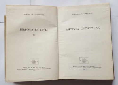 STARA KSIĄŻKA ESTETYKA NOWOŻYTNA 1967