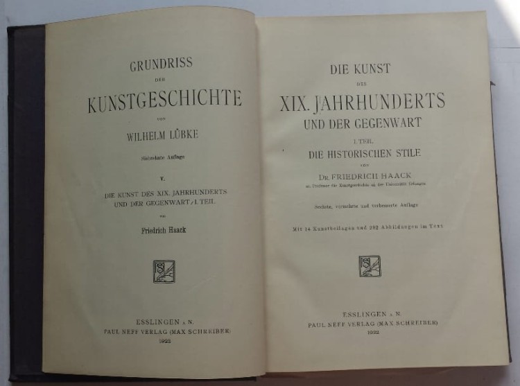 STARA KSIĄŻKA XIX. JAHRHUNDERTS LUBKE 1922 I. TEIL