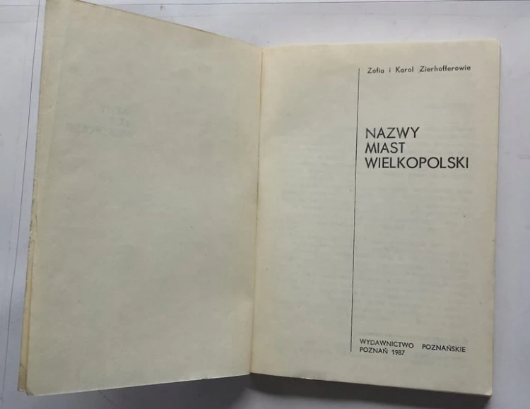 STARA KSIĄŻKA NAZWY MIAST WIELKOPOLSKI 1987
