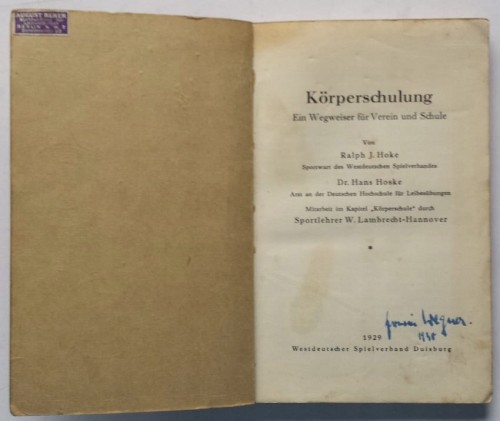 STARA KSIĄŻKA TRENING CIAŁA KORPERSCHULUNG 1929