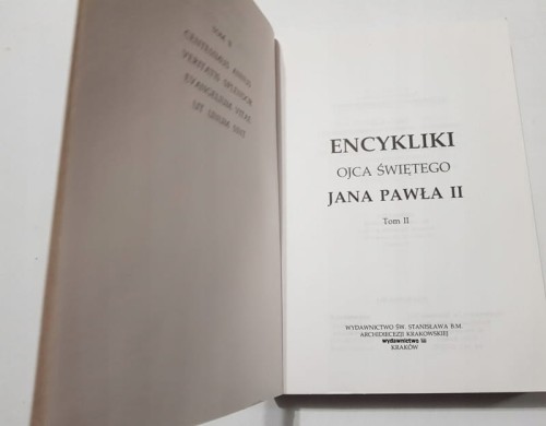 STARA KSIĄŻKA ENCYKLIKI JANA PAWŁA II 1996 TOM II