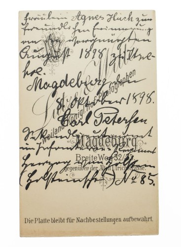 MĘŻCZYZNA W MUNDURZE ZE STRZELBĄ - MAGDEBURG 1898