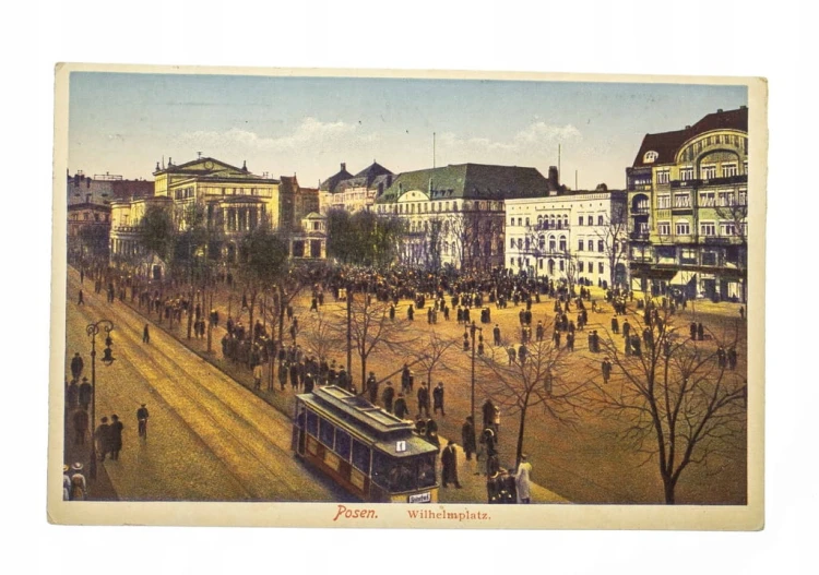 POZNAŃ - PLAC WOLNOŚCI, TRAMWAJ, FELDPOST 1916