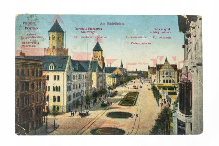 POZNAŃ - ŚW. MARCIN, POCZTA, AKADEMIA pocz. XX w.